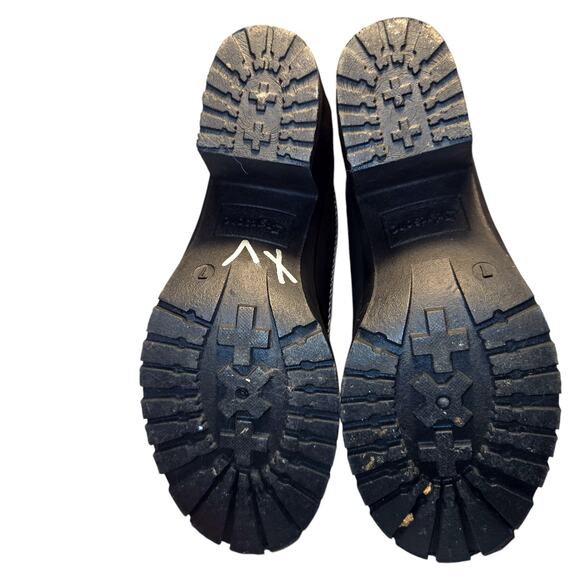 Zigisoho 7 Black Rhinestones Women's Combat Boots With 3 Inch Heel Shoes Sparkle - Picture 7 of 8